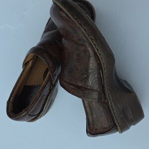 b.o.c. Embossed Brown Mules